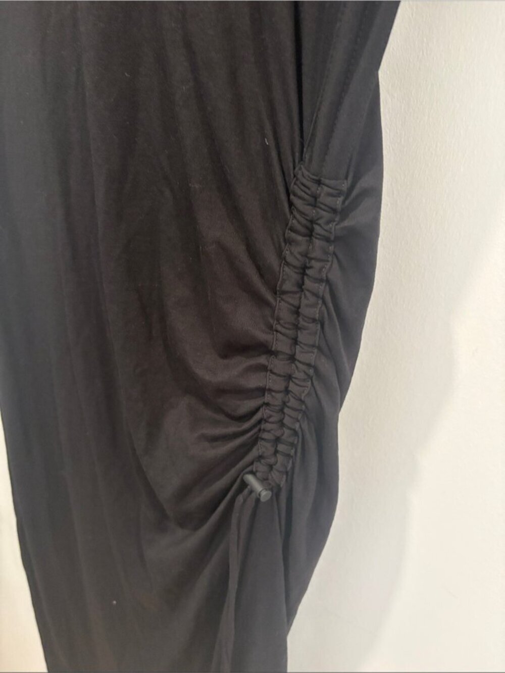 Rag and Bone Ina Black T-Shirt Ruched Midi Dress - Picture 8 of 9